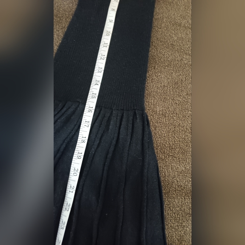 Gizel Mini Black Knit Ribbed Dress Pleated Strapless Drop Waist Tube Top Size S - Picture 9 of 11